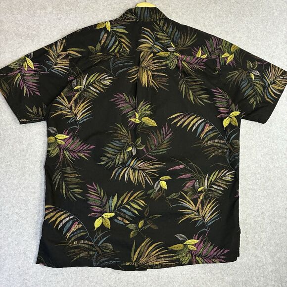 Men’s Medium Cooke Street Honolulu Shirt Tropical Boho Button Front Cotton Black - Picture 6 of 6